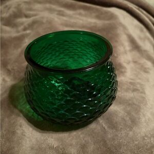 Vintage E. O. Brody Green Mermaid Textured Glass Bowl
